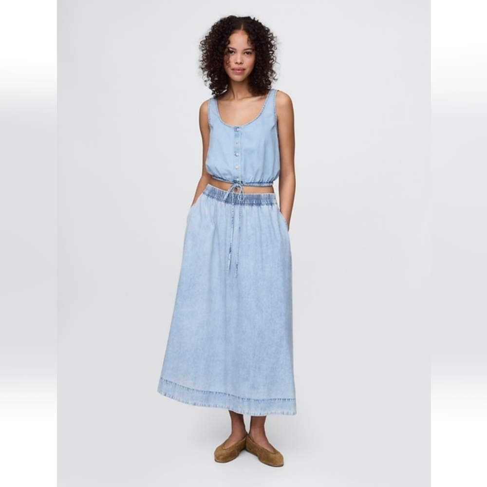 GAP Light Blue Denim Maxi Skirt